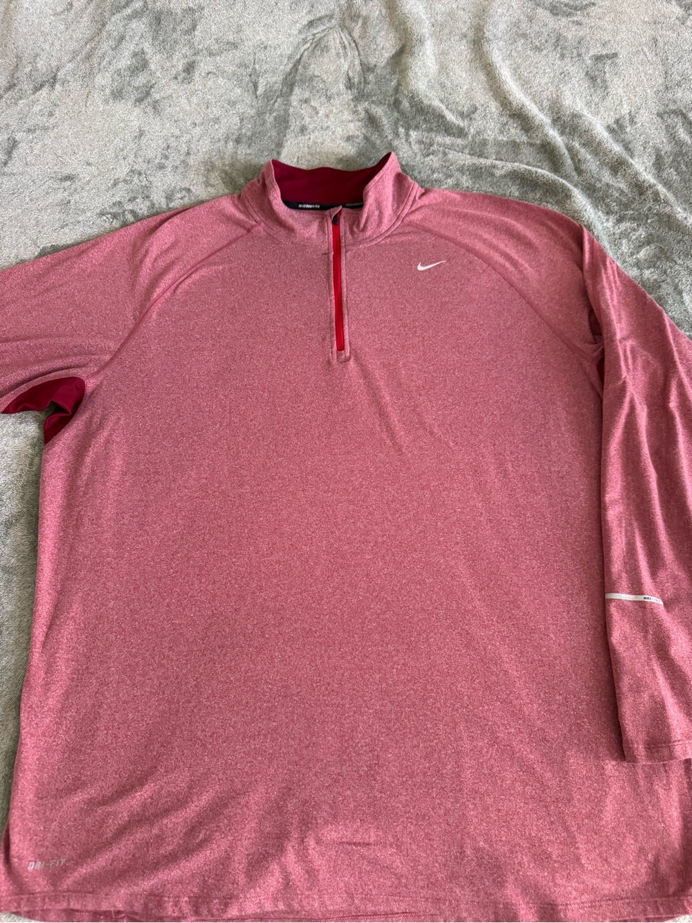 Nike Heather Pink Dri-FIT Quarter-Zip Pullover